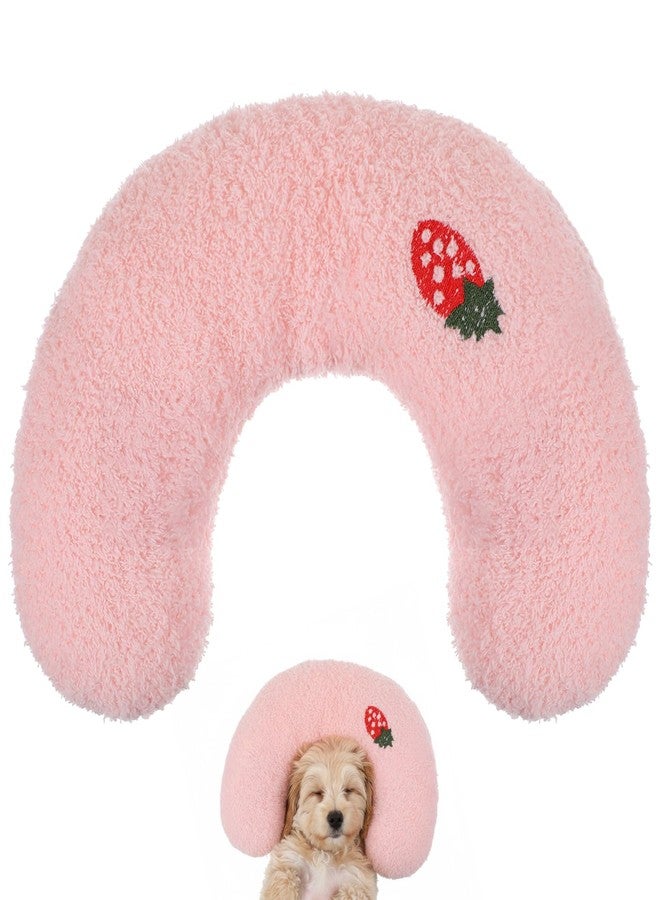 Hpmjz U-Shaped Pillow for Pets Cat Calming Pillows Indoor Pet Soft Fluffy Cat Dog Bed Anxiety Relief Half Donut Cuddler with Cute Embroidery Pattern Pet Neck Pillow for Cats Dogs Other Pets - Image 1